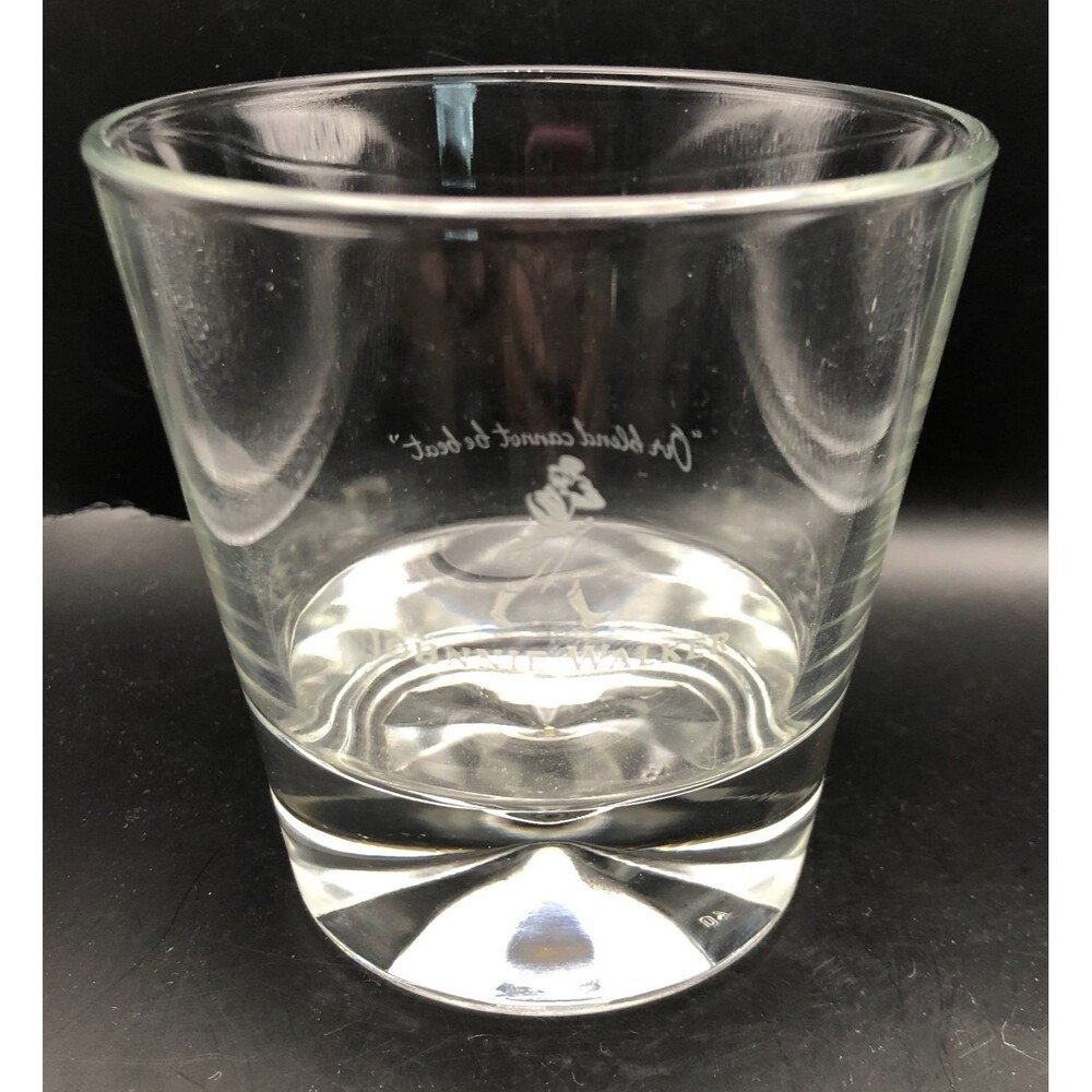 Johnnie Walker Drinking Glass Diamond Base Heavy Prism Whiskey Scotch Liquor